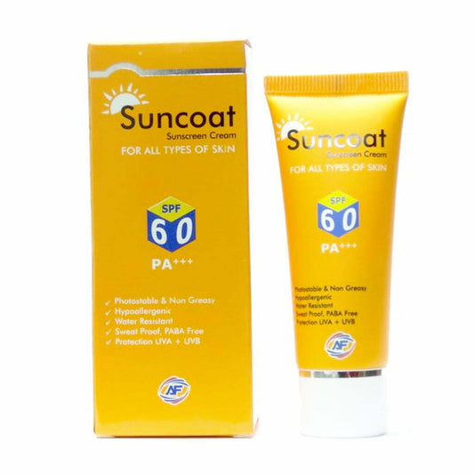 Suncoat Sunscreen Cream SPF 60 PA+++ 30gm - Aftech Pharma